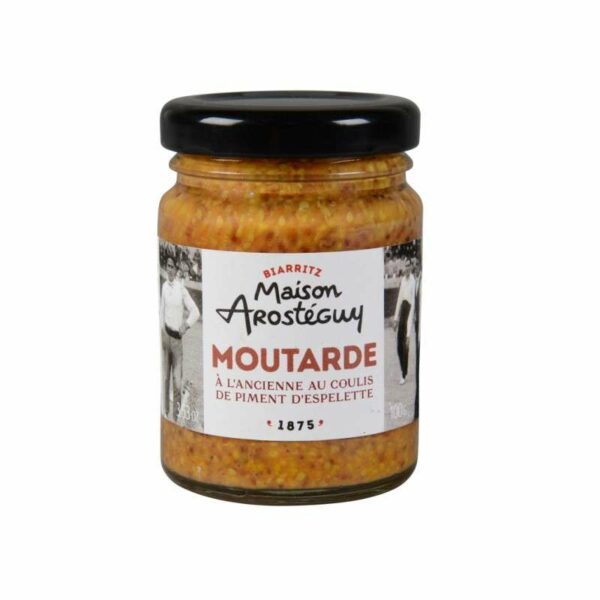 Moutarde à l'ancienne au coulis de piment d'espelette - 200g