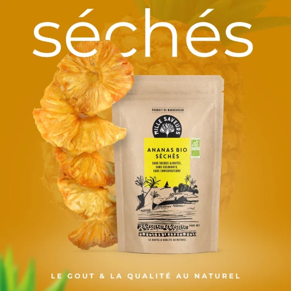 Ananas bio séchés - 100 g