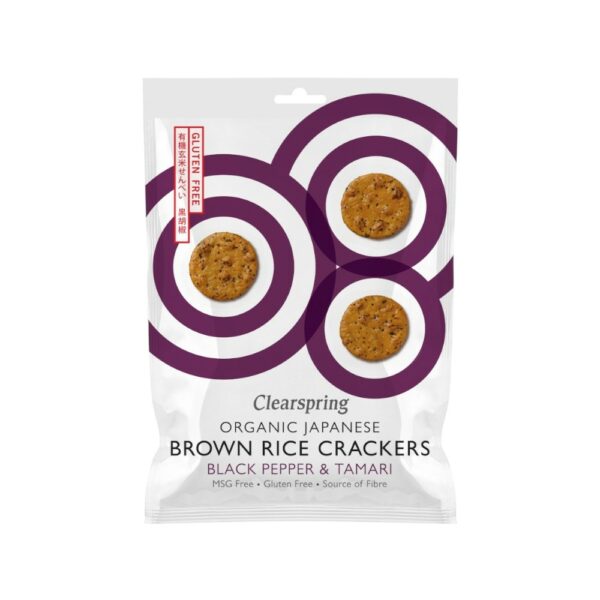 Crackers de Riz Complet & Tamari - Poivre Noir 40g