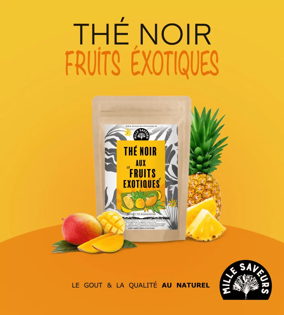 Thé noir aux fruits exotiques - 100g