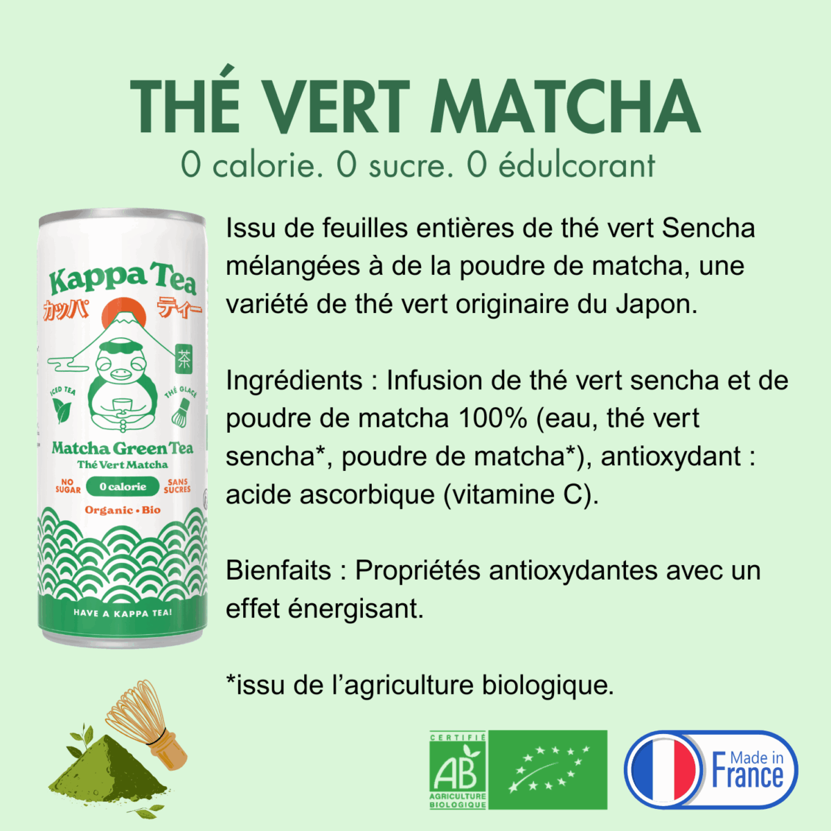 Thé Glacé Kappa Tea - Thé Vert Matcha 250ml – Image 6